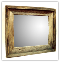 old weathered barnwood framed mirror